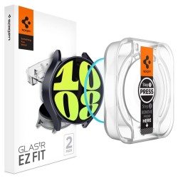 Set 2 folii sticla transparente cu sistem de montare Spigen GLAStR EZ FIT compatibil cu Samsung Galaxy Watch 6 44mm