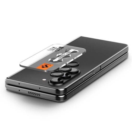 Set 2x3 protectii sticla camera foto Spigen Optik EZ FIT compatibil cu Samsung Galaxy Z Fold 5 Black (Ingredi, AGL06524) by www.silkase.ro