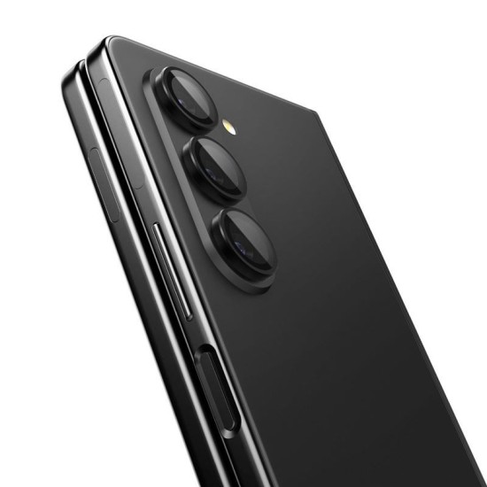Set 2x3 protectii sticla camera foto Spigen Optik EZ FIT compatibil cu Samsung Galaxy Z Fold 5 Black (Ingredi, AGL06524) by www.silkase.ro
