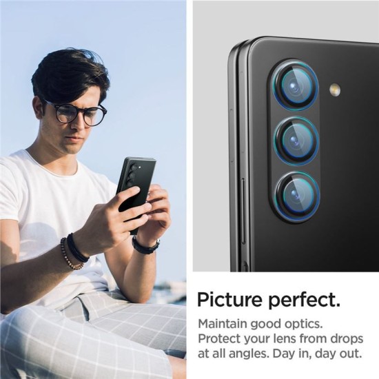 Set 2x3 protectii sticla camera foto Spigen Optik EZ FIT compatibil cu Samsung Galaxy Z Fold 5 Black (Ingredi, AGL06524) by www.silkase.ro