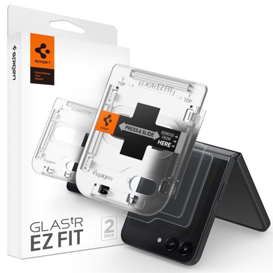 Set 2 folii sticla cu sistem de montare Spigen GLAStR EZ FIT compatibil cu Samsung Galaxy Z Flip 5 (Spigen, Ingredi) by www.silkase.ro Set 2 folii sticla cu sistem de montare Spigen GLAStR EZ FIT compatibil cu Samsung Galaxy Z Flip 5 (Ingredi, AGL06525) by www.silkase.ro