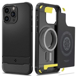 Carcasa Spigen Rugged Armor MagSafe pentru Apple Iphone 15 Pro Max, negru mat