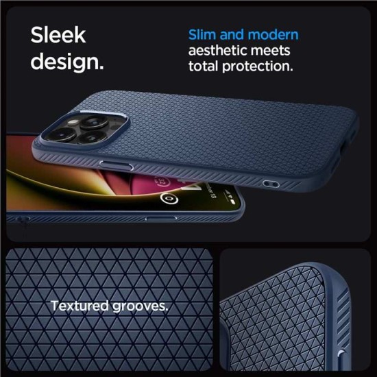 Carcasa Spigen Liquid Air MagSafe pentru Apple Iphone 15 Pro Max, albastru navy (iPhone 15 Pro Max, ACS06563) by www.silkase.ro