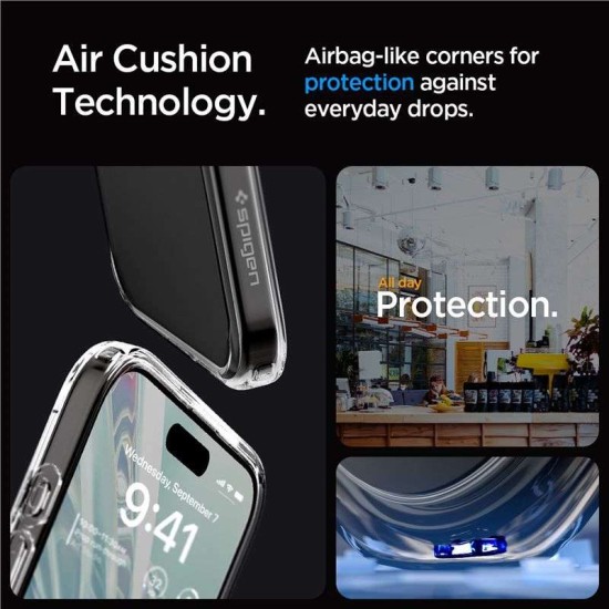 Husa Spigen Ultra Hybrid compatibila cu iPhone 15 Pro Max Crystal Clear (iPhone 15 Pro Max, ACS06565) by www.silkase.ro