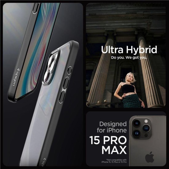 Husa Spigen Ultra Hybrid compatibila cu iPhone 15 Pro Max Frost Black (Spigen, iPhone 15 Pro Max) by www.silkase.ro Husa Spigen Ultra Hybrid compatibila cu iPhone 15 Pro Max Frost Black (iPhone 15 Pro Max, ACS06568) by www.silkase.ro