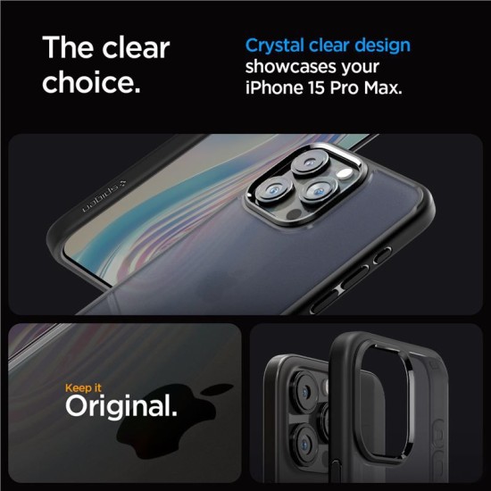 Husa Spigen Ultra Hybrid compatibila cu iPhone 15 Pro Max Frost Black (Spigen, iPhone 15 Pro Max) by www.silkase.ro Husa Spigen Ultra Hybrid compatibila cu iPhone 15 Pro Max Frost Black (iPhone 15 Pro Max, ACS06568) by www.silkase.ro