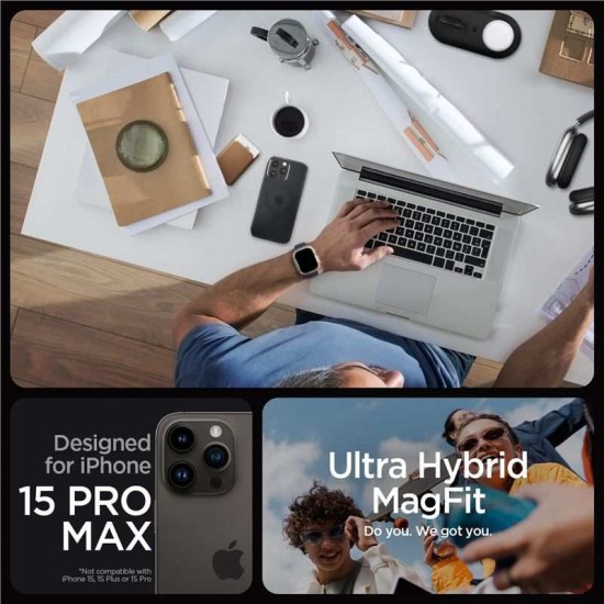 Husa pentru iPhone 15 Pro Max, Spigen Ultra Hybrid MagSafe, Frost Black (Spigen, iPhone 15 Pro Max) by www.silkase.ro Husa pentru iPhone 15 Pro Max, Spigen Ultra Hybrid MagSafe, Frost Black (iPhone 15 Pro Max, ACS06581) by www.silkase.ro