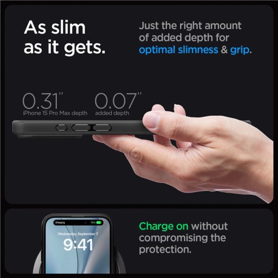 Husa pentru iPhone 15 Pro Max, Spigen Ultra Hybrid MagSafe, Frost Black (Spigen, iPhone 15 Pro Max) by www.silkase.ro Husa pentru iPhone 15 Pro Max, Spigen Ultra Hybrid MagSafe, Frost Black (iPhone 15 Pro Max, ACS06581) by www.silkase.ro