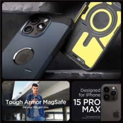 Husa Spigen Tough Armor MagSafe compatibila cu iPhone 15 Pro Max Metal Slate