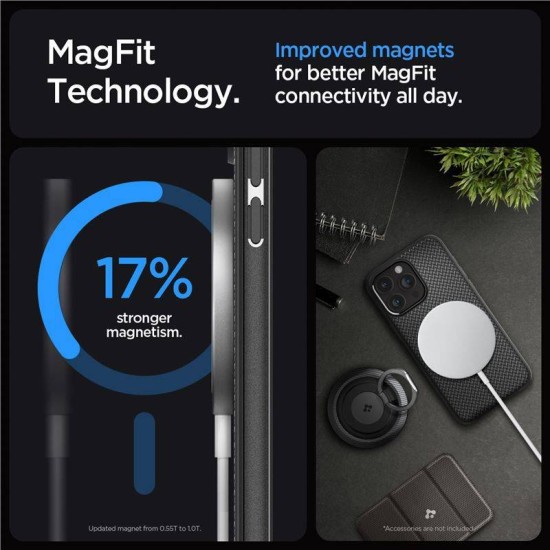 Husa de protectie Spigen Mag Armor, pentru iPhone 15 Pro Max, Senzatie premium la atingere, Tehnologie avansata anti-soc, Matte Black (iPhone 15 Pro Max, ACS06597) by www.silkase.ro