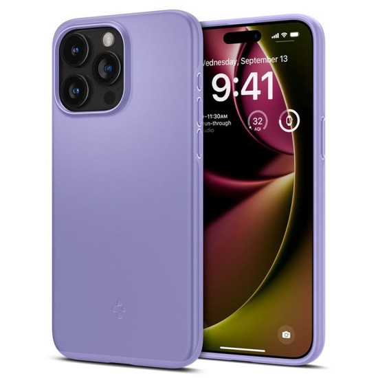 Husa slim Spigen Thin Fit compatibila cu iPhone 15 Pro Purple (iPhone 15 Pro, ACS06692) by www.silkase.ro