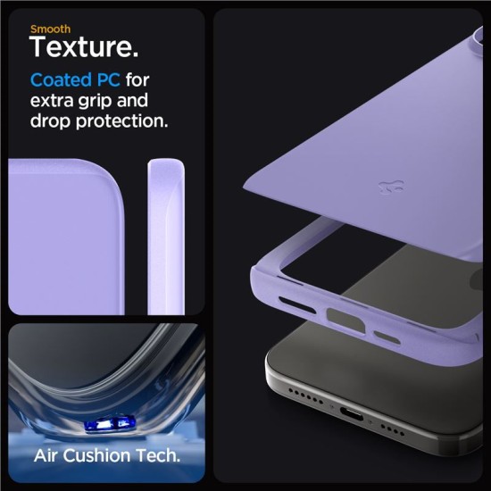 Husa slim Spigen Thin Fit compatibila cu iPhone 15 Pro Purple (iPhone 15 Pro, ACS06692) by www.silkase.ro