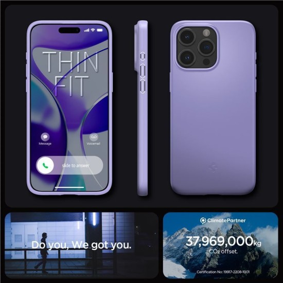 Husa slim Spigen Thin Fit compatibila cu iPhone 15 Pro Purple (iPhone 15 Pro, ACS06692) by www.silkase.ro