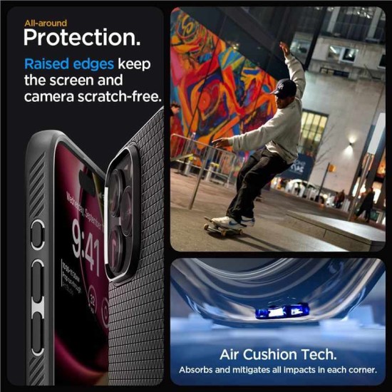 Husa Spigen Liquid Air compatibila cu iPhone 15 Pro Matte Black (Spigen, iPhone 15 Pro) by www.silkase.ro Husa Spigen Liquid Air compatibila cu iPhone 15 Pro Matte Black (iPhone 15 Pro, ACS06704) by www.silkase.ro