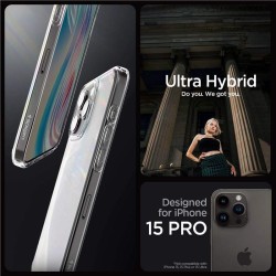 Husa Spigen Ultra Hybrid compatibila cu iPhone 15 Pro Frost Clear