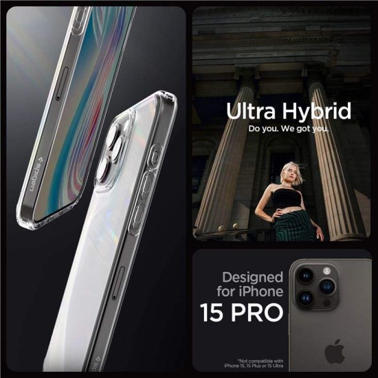 Husa Spigen Ultra Hybrid compatibila cu iPhone 15 Pro Frost Clear (Spigen, iPhone 15 Pro) by www.silkase.ro Husa Spigen Ultra Hybrid compatibila cu iPhone 15 Pro Frost Clear (iPhone 15 Pro, ACS06708) by www.silkase.ro