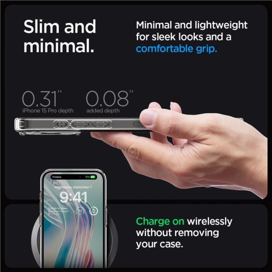 Husa Spigen Ultra Hybrid compatibila cu iPhone 15 Pro Frost Clear (Spigen, iPhone 15 Pro) by www.silkase.ro Husa Spigen Ultra Hybrid compatibila cu iPhone 15 Pro Frost Clear (iPhone 15 Pro, ACS06708) by www.silkase.ro