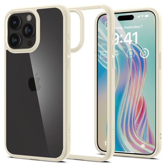 Husa Spigen Ultra Hybrid compatibila cu iPhone 15 Pro Beige (Spigen, iPhone 15 Pro) by www.silkase.ro Husa Spigen Ultra Hybrid compatibila cu iPhone 15 Pro Beige (iPhone 15 Pro, ACS06712) by www.silkase.ro