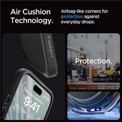 Husa de protectie hibrida Spigen Ultra Hybrid pentru iPhone 15 Pro, negru mat Husa de protectie hibrida Spigen Ultra Hybrid pentru iPhone 15 Pro, negru mat