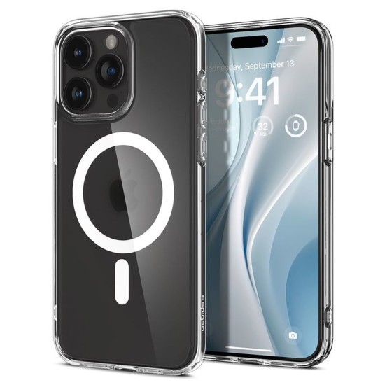 Husa pentru iPhone 15 Pro - Spigen Ultra Hybrid MagSafe - White (iPhone 15 Pro, ACS06719) by www.silkase.ro