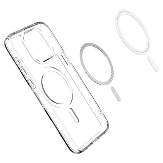 Husa pentru iPhone 15 Pro - Spigen Ultra Hybrid MagSafe - White (iPhone 15 Pro, ACS06719) by www.silkase.ro