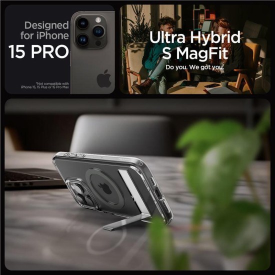 Husa Spigen Ultra Hybrid S MagSafe compatibila cu iPhone 15 Pro Graphite (Spigen, iPhone 15 Pro) by www.silkase.ro Husa Spigen Ultra Hybrid S MagSafe compatibila cu iPhone 15 Pro Graphite (iPhone 15 Pro, ACS06723) by www.silkase.ro