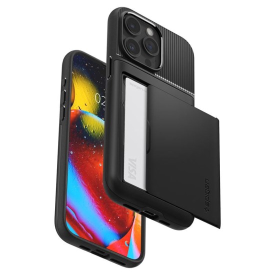 Carcasa Spigen Slim Armor CS pentru Apple Iphone 15 Pro, negru (iPhone 15 Pro, ACS06728) by www.silkase.ro