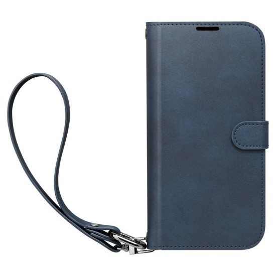 Husa cu snur Spigen Wallet S Pro compatibila cu iPhone 15 Pro Navy Blue (iPhone 15 Pro, ACS06741) by www.silkase.ro