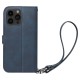 Husa cu snur Spigen Wallet S Pro compatibila cu iPhone 15 Pro Navy Blue (iPhone 15 Pro, ACS06741) by www.silkase.ro