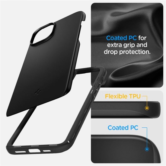 Husa pentru iPhone 15, Spigen Thin Fit, Black (Spigen, iPhone 15 Pro) by www.silkase.ro Husa pentru iPhone 15, Spigen Thin Fit, Black (iPhone 15 Pro, ACS06776) by www.silkase.ro
