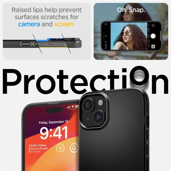 Husa pentru iPhone 15, Spigen Thin Fit, Black (Spigen, iPhone 15 Pro) by www.silkase.ro Husa pentru iPhone 15, Spigen Thin Fit, Black (iPhone 15 Pro, ACS06776) by www.silkase.ro