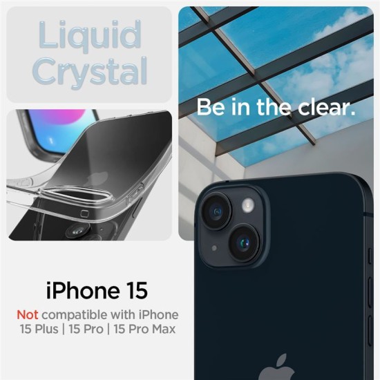 Husa pentru iPhone 15 - Spigen Liquid Crystal - Clear (iPhone 15, ACS06786) by www.silkase.ro