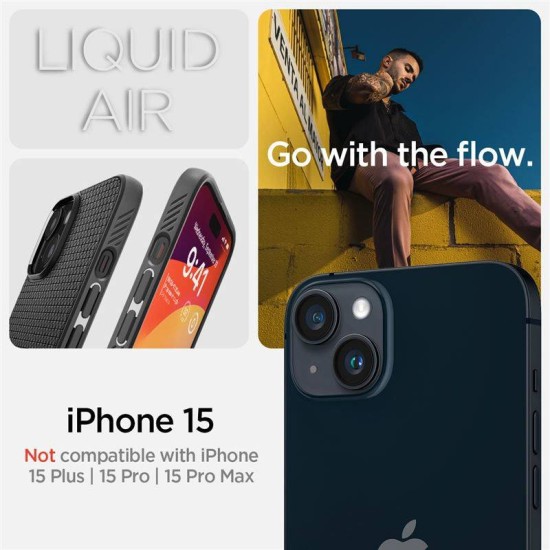 Husa pentru iPhone 15 - Spigen Liquid Air - Matte Black (Spigen, iPhone 15) by www.silkase.ro Husa pentru iPhone 15 - Spigen Liquid Air - Matte Black (iPhone 15, ACS06790) by www.silkase.ro