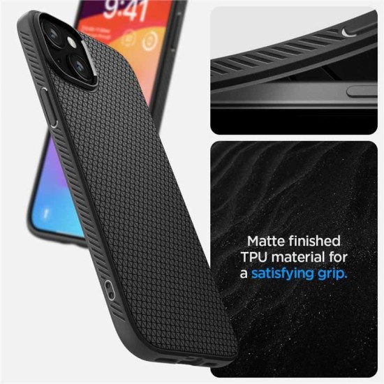 Husa pentru iPhone 15 - Spigen Liquid Air - Matte Black (Spigen, iPhone 15) by www.silkase.ro Husa pentru iPhone 15 - Spigen Liquid Air - Matte Black (iPhone 15, ACS06790) by www.silkase.ro