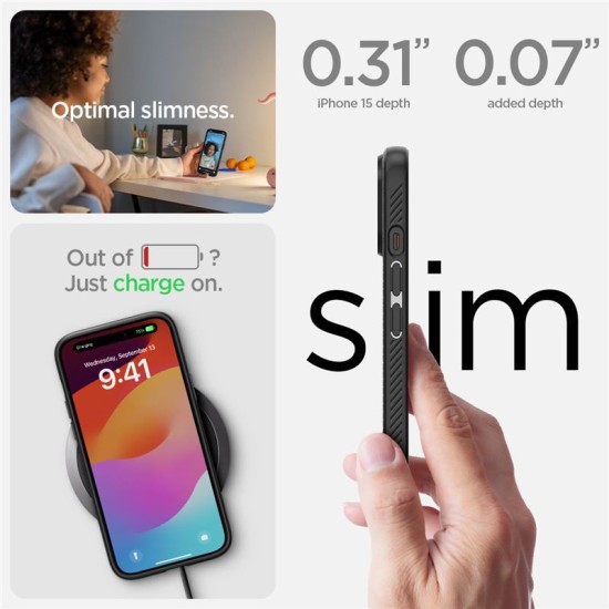 Husa pentru iPhone 15 - Spigen Liquid Air - Matte Black (Spigen, iPhone 15) by www.silkase.ro Husa pentru iPhone 15 - Spigen Liquid Air - Matte Black (iPhone 15, ACS06790) by www.silkase.ro