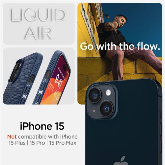 Husa pentru iPhone 15 - Spigen Liquid Air - Navy Blue (Spigen, iPhone 15) by www.silkase.ro Husa pentru iPhone 15 - Spigen Liquid Air - Navy Blue (iPhone 15, ACS06791) by www.silkase.ro
