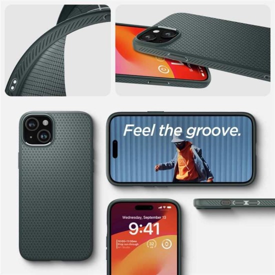 Husa pentru iPhone 15 - Spigen Liquid Air - Abyss Green (Spigen, iPhone 15) by www.silkase.ro Husa pentru iPhone 15 - Spigen Liquid Air - Abyss Green (iPhone 15, ACS06792) by www.silkase.ro