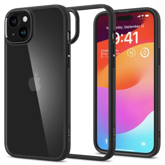 Husa Spigen Ultra Hybrid pentru iPhone 15, matte black (iPhone 15, ACS06799) by www.silkase.ro
