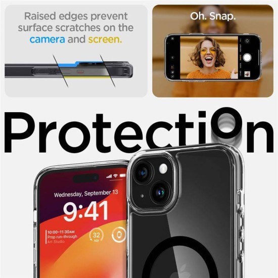 Husa pentru iPhone 15, Spigen Ultra Hybrid MagSafe, Black (Spigen, iPhone 15) by www.silkase.ro Husa pentru iPhone 15, Spigen Ultra Hybrid MagSafe, Black (iPhone 15, ACS06803) by www.silkase.ro