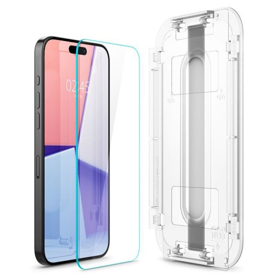 Set 2 folii sticla cu sistem de montare Case friendly Spigen GLAStR EZ FIT compatibil cu iPhone 15 Pro Max (Spigen, Ingredi) by www.silkase.ro Set 2 folii sticla cu sistem de montare Case friendly Spigen GLAStR EZ FIT compatibil cu iPhone 15 Pro Max (Ingredi, AGL06872) by www.silkase.ro