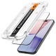 Set 2 folii sticla cu sistem de montare Spigen GLAStR EZ FIT compatibil cu iPhone 15 Pro Max Black (Ingredi, AGL06873) by www.silkase.ro
