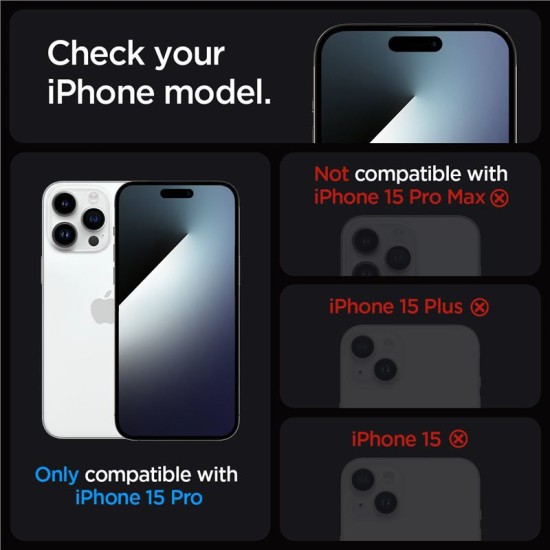 Folie pentru iPhone 15 Pro (set 2) - Spigen Glas.tR EZ FIT - Clear (Ingredi, AGL06892) by www.silkase.ro