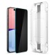 Set 2 folii sticla cu sistem de montare Case friendly Spigen GLAStR EZ FIT compatibil cu iPhone 15 Pro Privacy (Ingredi, AGL06894) by www.silkase.ro