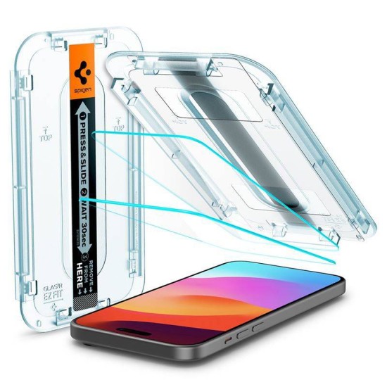 Set 2 folii de protectie Spigen Glass tR EZ Fit pentru Apple iPhone 16, transparenta (Spigen, iPhone 16) by www.silkase.ro Set 2 folii de protectie Spigen Glass tR EZ Fit pentru Apple iPhone 16, transparenta (iPhone 16, AGL06903) by www.silkase.ro