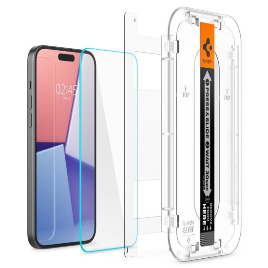 Set 2 folii de protectie Spigen Glass tR EZ Fit pentru Apple iPhone 16, transparenta (Spigen, iPhone 16) by www.silkase.ro Set 2 folii de protectie Spigen Glass tR EZ Fit pentru Apple iPhone 16, transparenta (iPhone 16, AGL06903) by www.silkase.ro