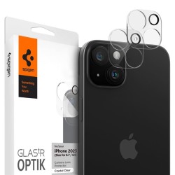 Set 2 folii sticla camere Spigen Optik pentru iPhone 14/14 Plus, transparent