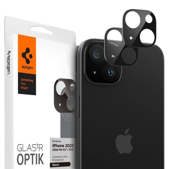 Set 2 folii sticla camere Spigen Optik pentru iPhone 14/14 Plus, negru (iPhone 14, AGL06917) by www.silkase.ro