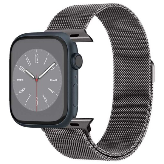 Curea pentru smartwatch, Spigen, Compatibil cu Apple Watch 49/45/44/42 mm, Inox, 2.22 x 25 cm, Gri grafit (Ingredi, AMP06925) by www.silkase.ro