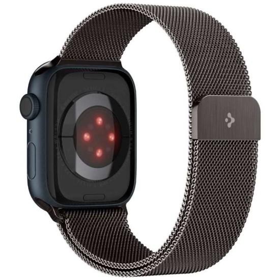 Curea pentru smartwatch, Spigen, Compatibil cu Apple Watch 49/45/44/42 mm, Inox, 2.22 x 25 cm, Gri grafit (Ingredi, AMP06925) by www.silkase.ro