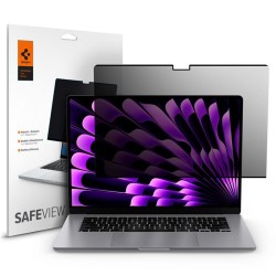 Folie Privacy Spigen SafeView pentru Apple  MacBook Air 15" M2 2023, negru